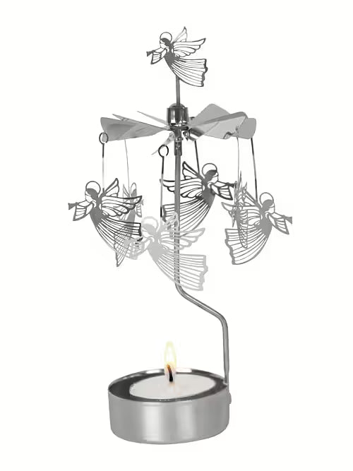 Tealight Angel Chime Flying Angel (Silver)