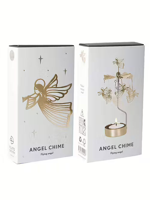 Tealight Angel Chime Flying Angel Gold