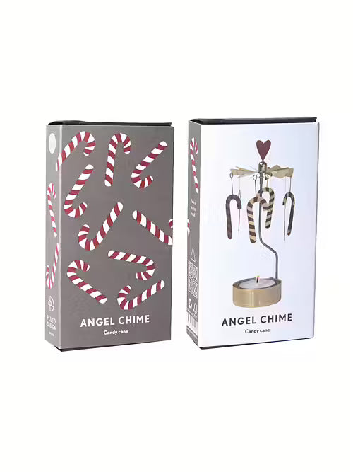 Tealight Angel Chime Candy Cane (Gold)