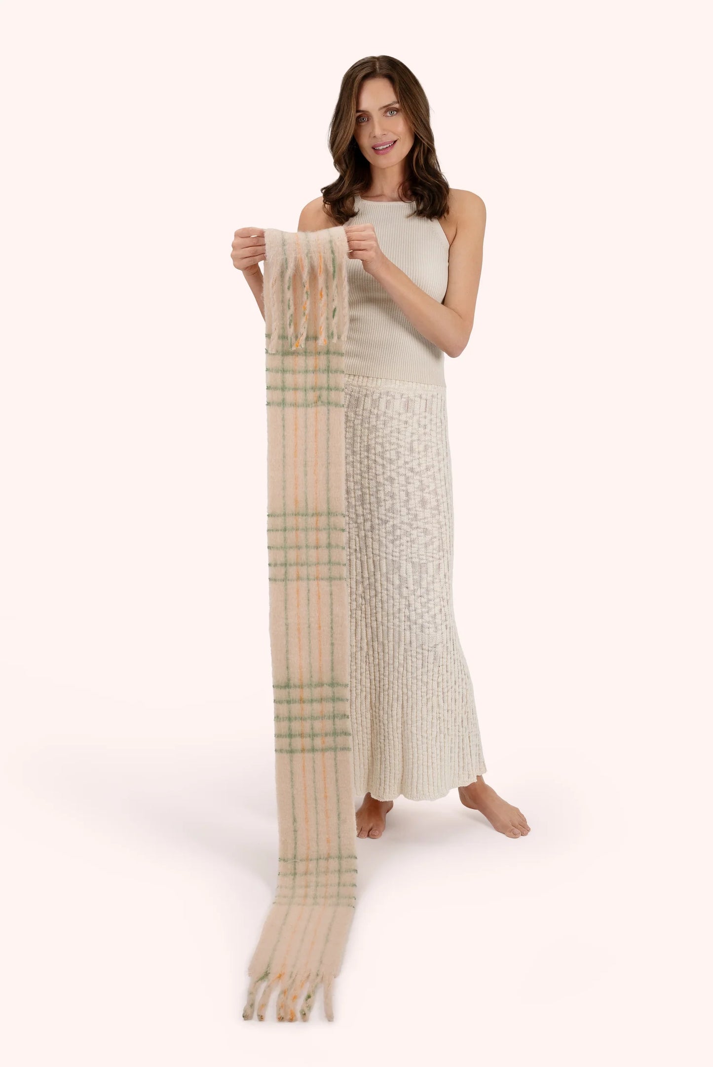 Powder Cosy Scarf Angelica (Cream/Sage)