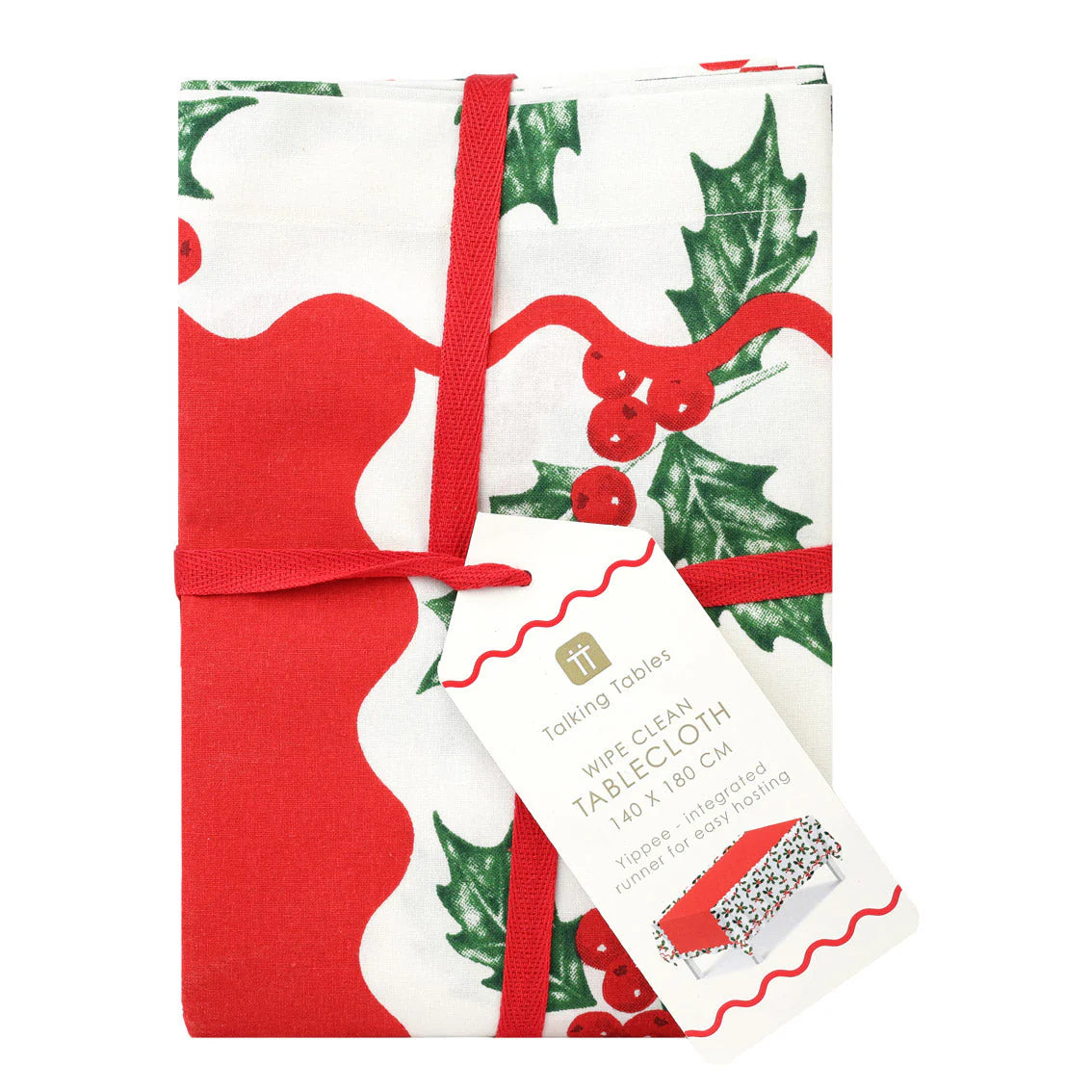 Talking Tables Holly Christmas Table Cloth