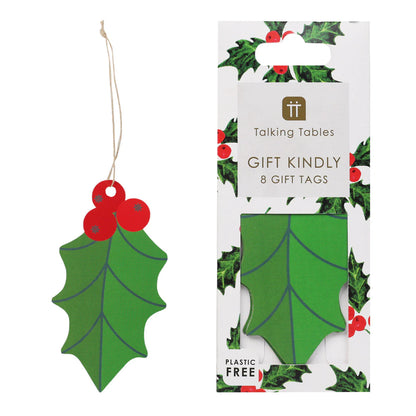 Botanical Holly Gift Tag 8pk