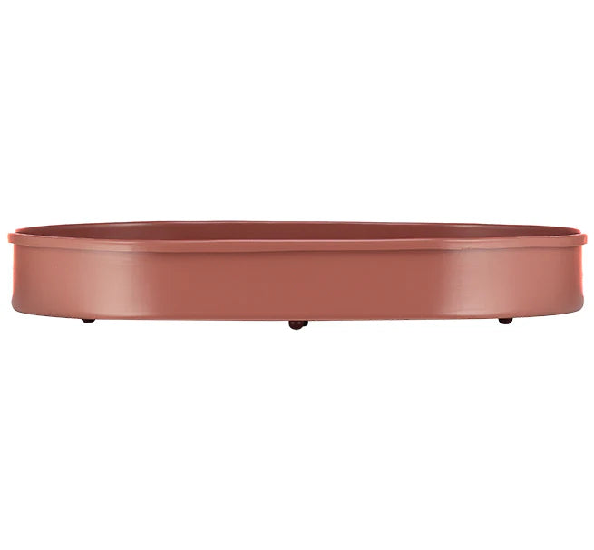 Candle Holder Platter Large Oval Brick Dust