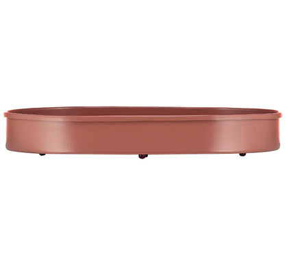 Candle Holder Platter Large Oval Brick Dust