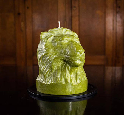 Candle Animal Head Lion Olive