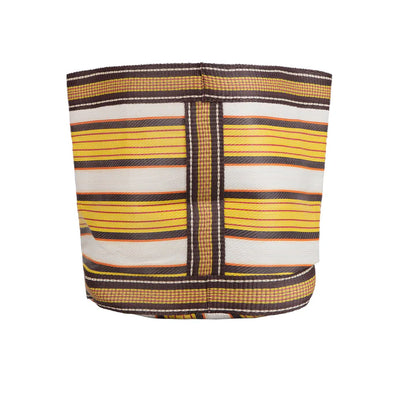 Eco Woven Plant Pot Cover/Storage Basket in Tuscan Yellow, Pearl & Rose Beige (Large 25cm)