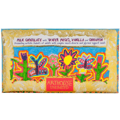 Arthouse Most Beautiful Garden - Milk Chocolate Bar with Wafer Pieces, Vanilla & Cinnamon