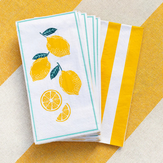 16pk Paper Napkins Lemon Long Lunch