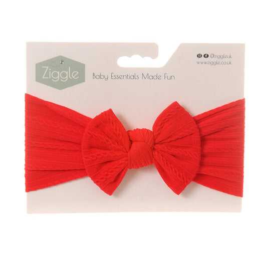 Ziggle Red Top Bow Turban Headband