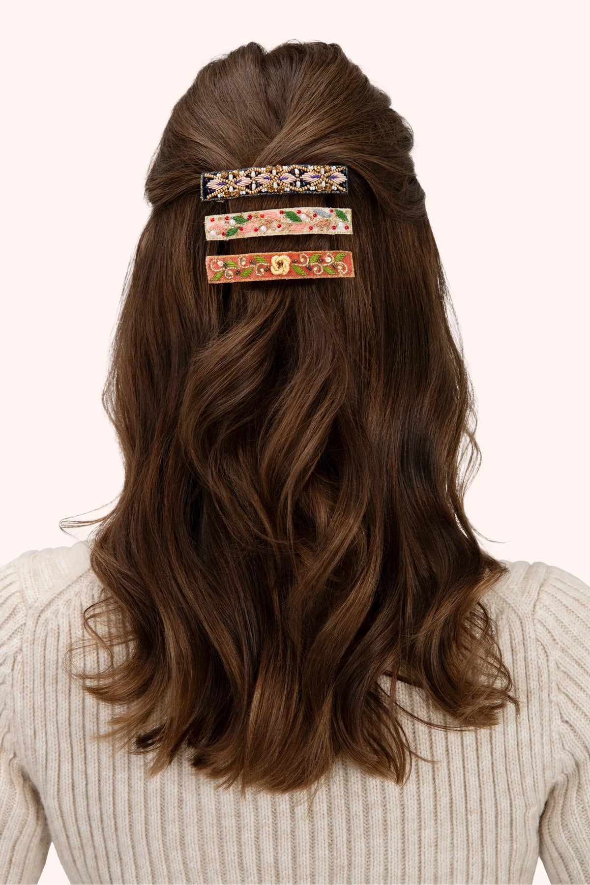 Powder Holly Berry Single Hair Barette