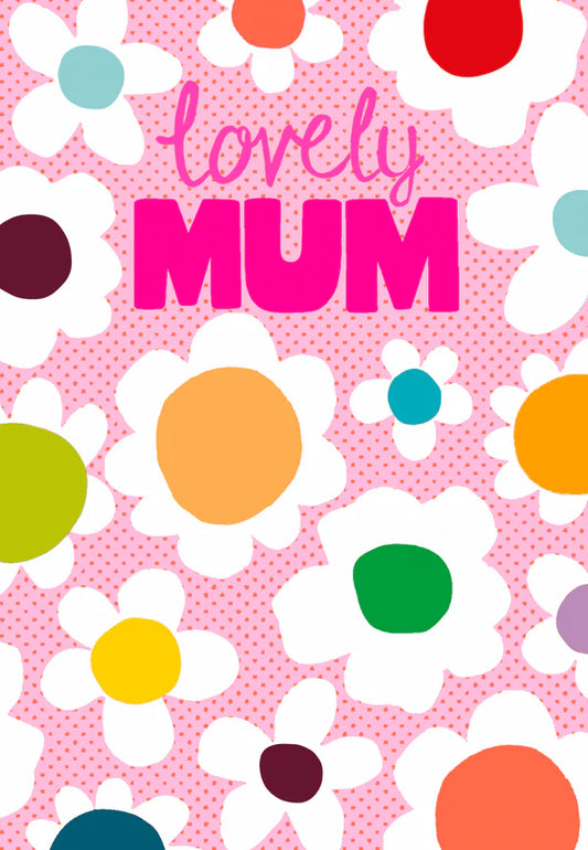 Card Lovely Mum Retro Flowers