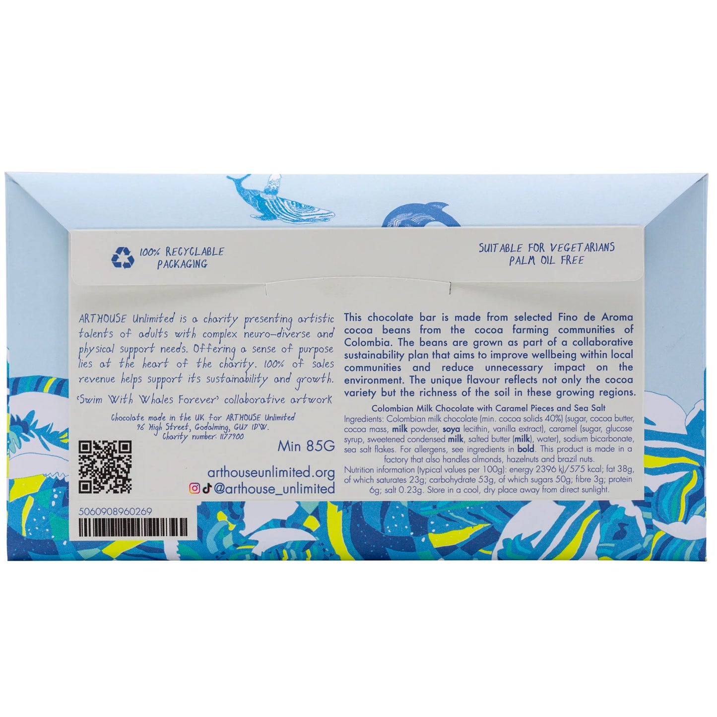 Arthouse Swim with Whales - Milk Chocolate Bar with Caramel & Sea Salt