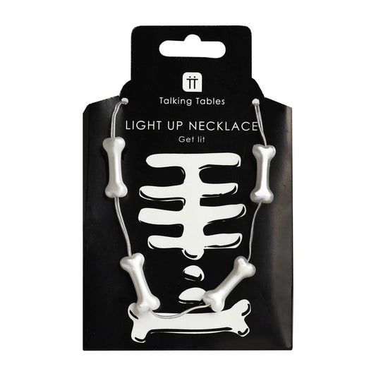 Halloween Light Up Necklace Bones