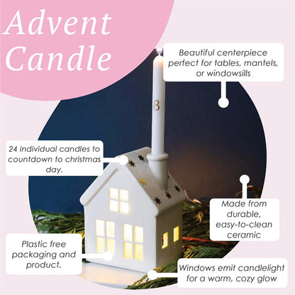 Advent Candle Ceramic House Set