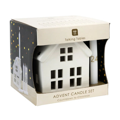 Advent Candle Ceramic House Set