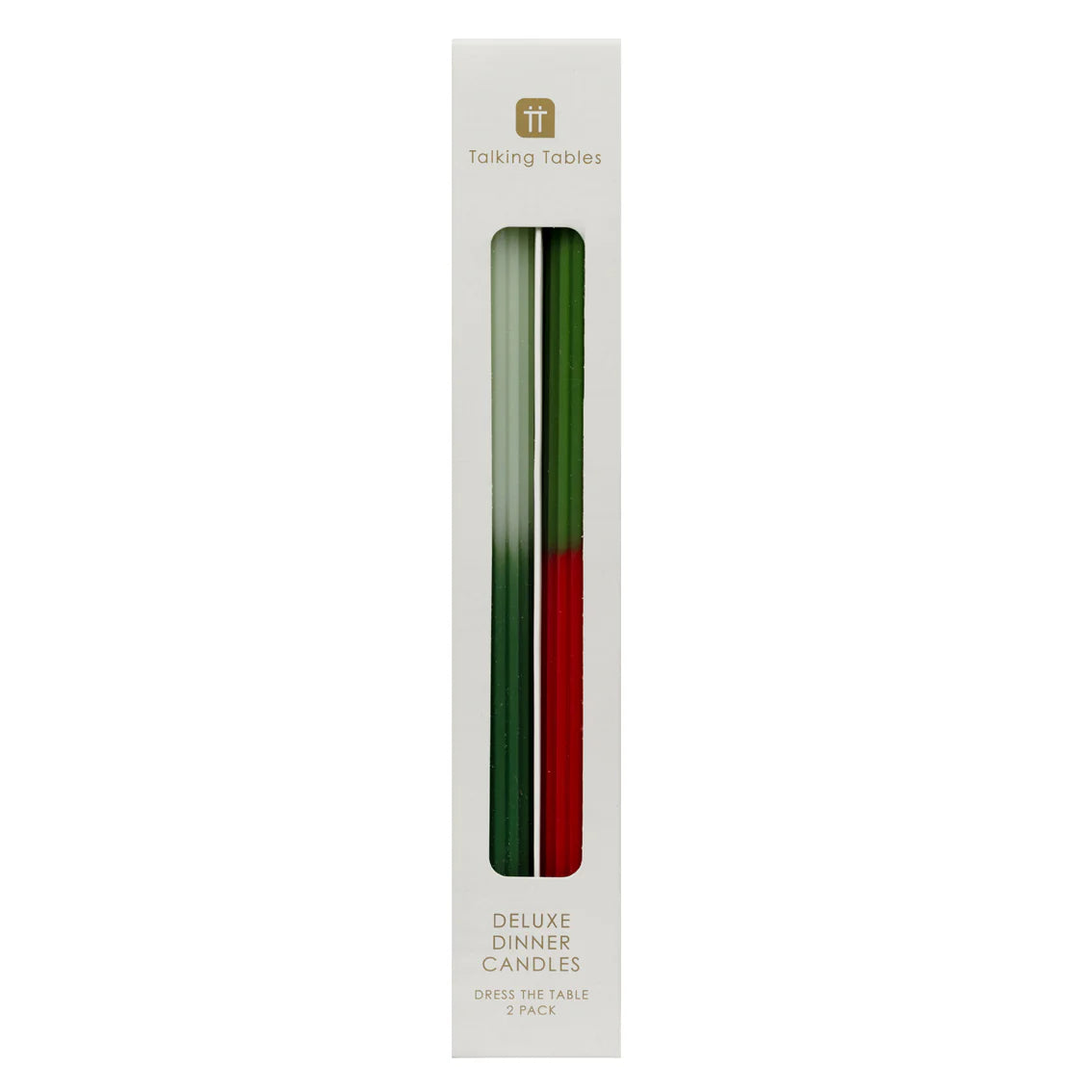 2 Tone Ombre Candles Red/Green 2pk