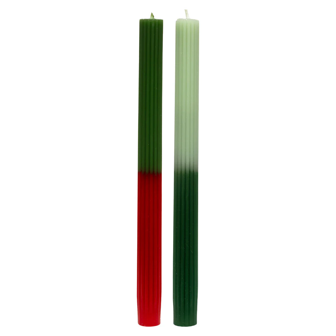 2 Tone Ombre Candles Red/Green 2pk