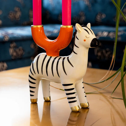 Ceramic Candle Holder Zebra