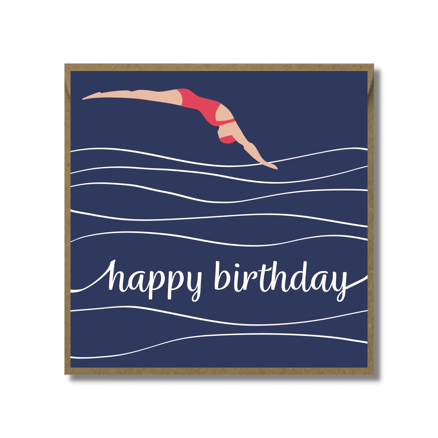 Blank Card Birthday Swim