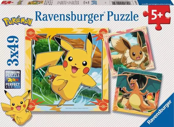 Ravensburger Pokemon Jigsaw Puzzles 3x49 pieces (5+) | Pokemon Games & Puzzles