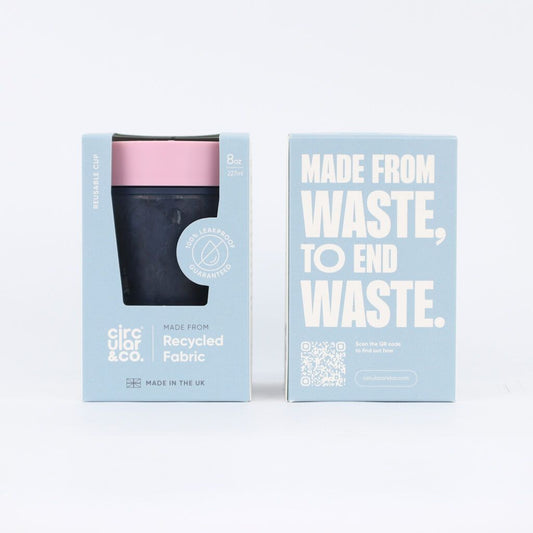 Fabric Reusable Cup 8oz Pink