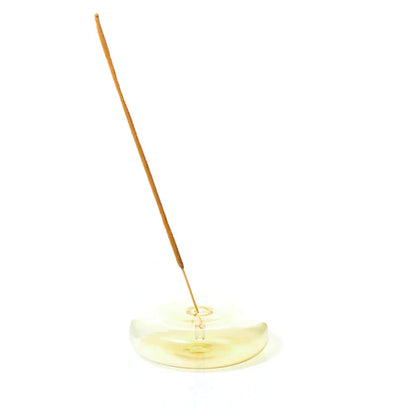 Maegen Dimple Glass Incense Holder (Yellow)