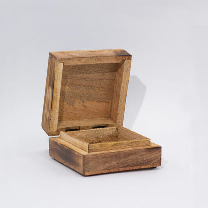 Small Wooden Box - Mushroom Orange