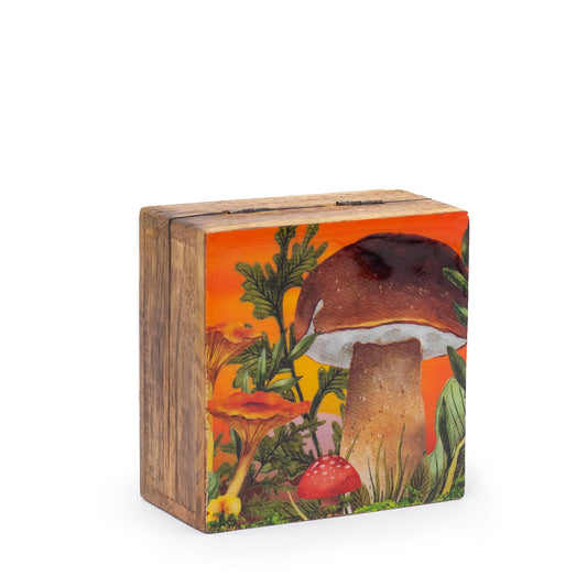 Small Wooden Box - Mushroom Orange