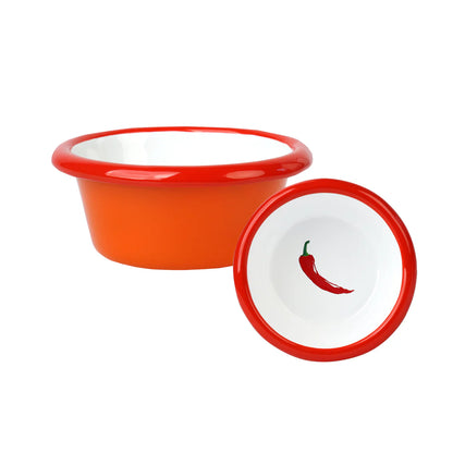 Orange Chilli Enamel Dish – 8cm