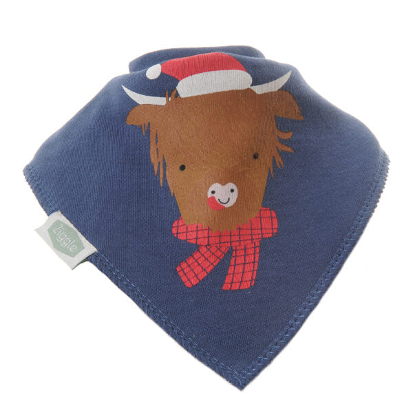 Ziggle Bib Highland Cow Christmas