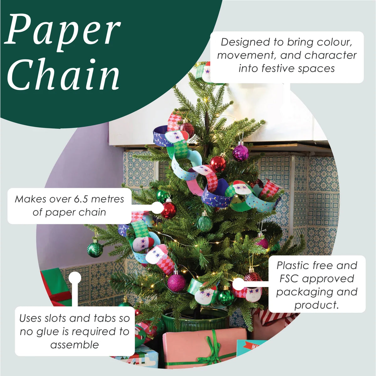 Fun Santa Paper Chains 100pk