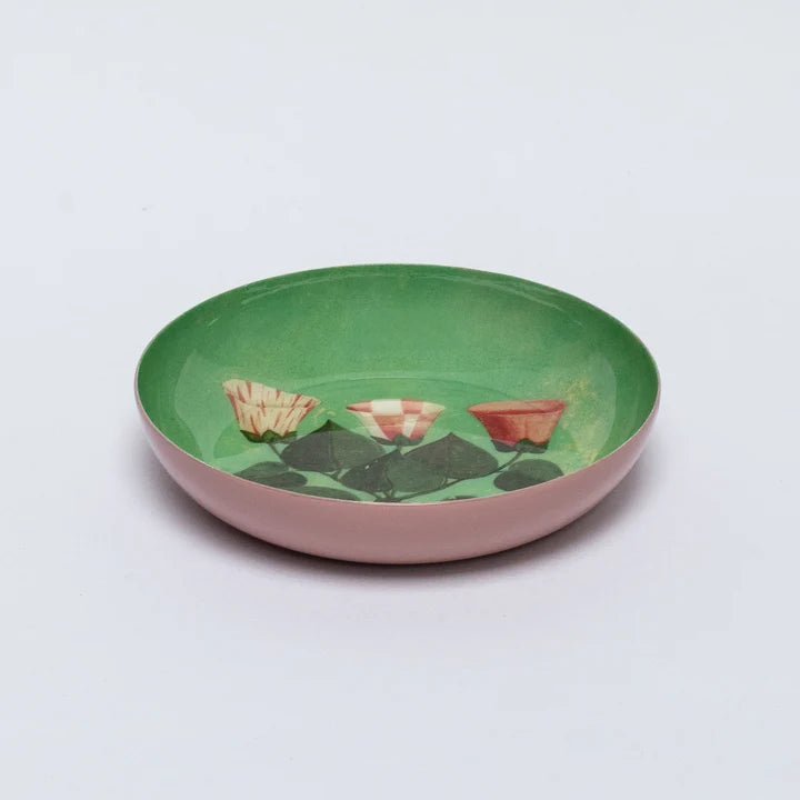Round Enamel Tray Festival of Flowers