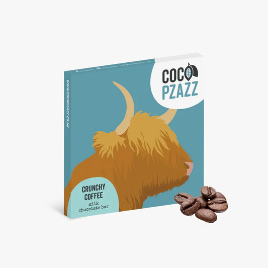 Coco Pzazz Crunchy Coffee Milk Chocolate Bar 80g