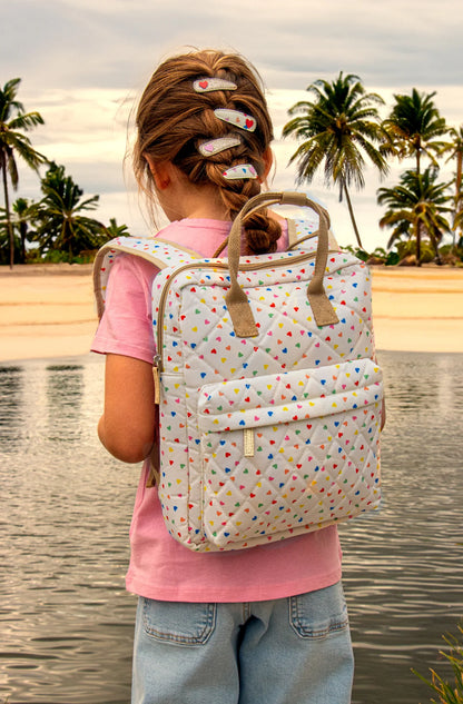 Quilted Rucksack Rainbow Hearts