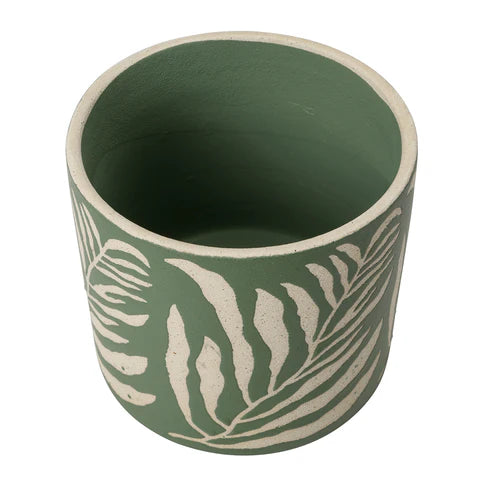 Collectors Pot 16cm Green Leaf