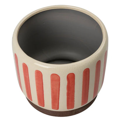 Collector Glazed Pot Red Stripe 16cm