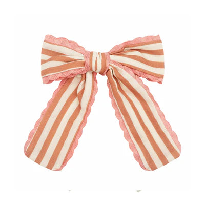 Stripy Scallop Long Bow Hairclip