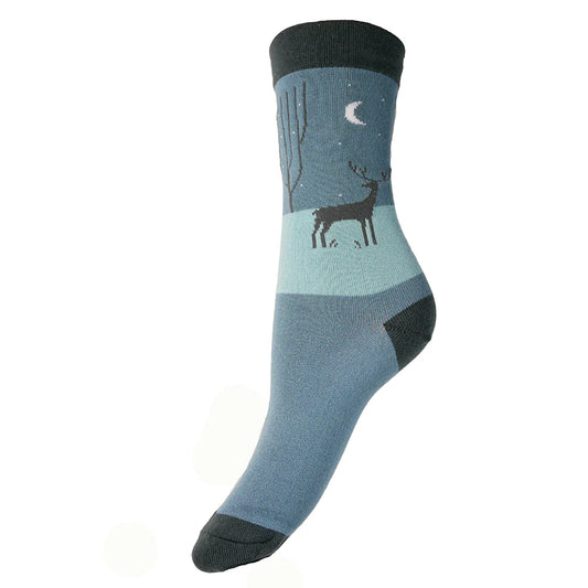 4-7 Bamboo Socks Moonlit Deer