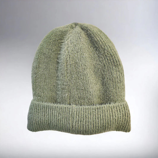 Fleece Lined Wool Hat Green