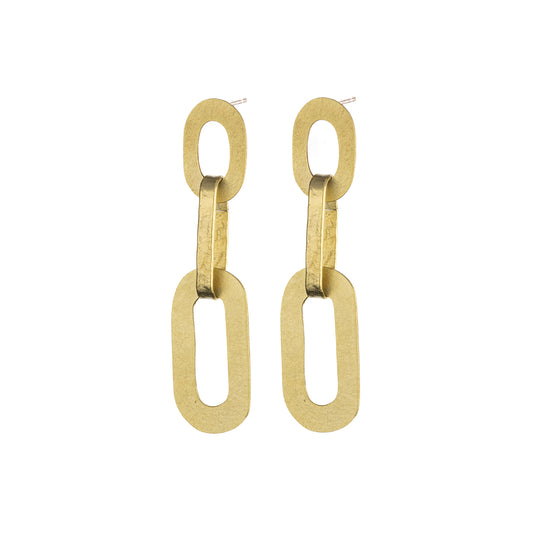 Chain Double Flat Stud Earrings