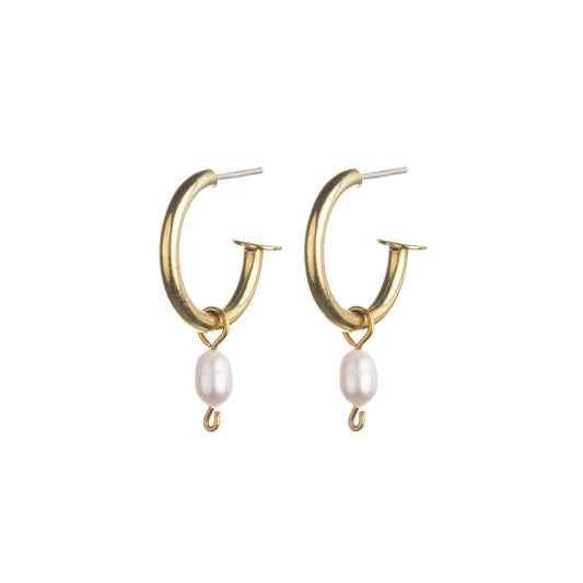 Pearl Small Hoop Stud Earrings