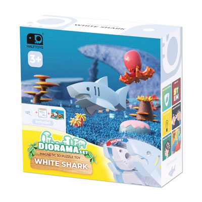 Halftoys Magnetic 3D Diorama White Shark
