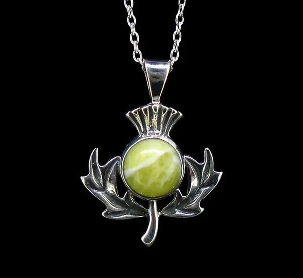 Highland Marble Thistle Pendant Necklace