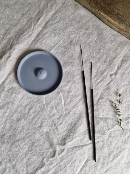 Ceramic Round Incense Plate Dark Blue