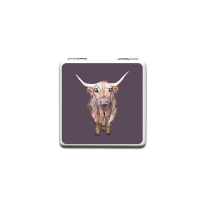 Heidi Highland Cow Compact Mirror