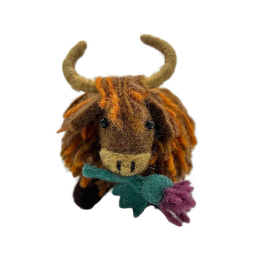 Highland Cow with Thistle