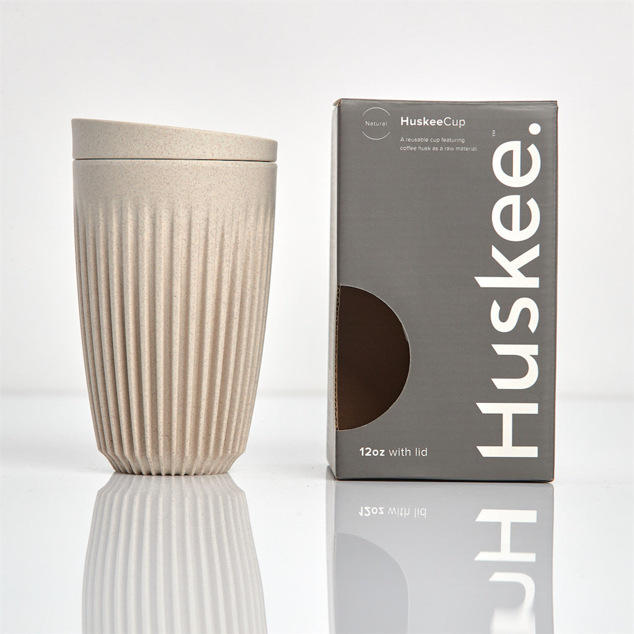 12oz Huskee Travel Cup & Lid (Natural)