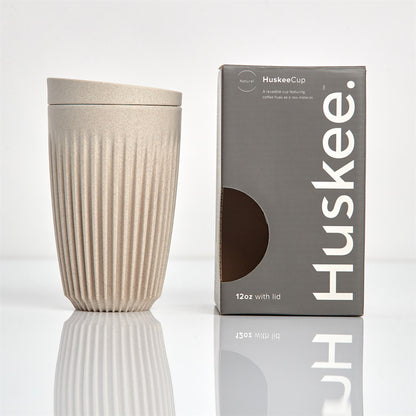 12oz Huskee Travel Cup & Lid (Natural)
