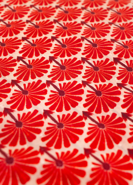 Rouge Bloom Cotton Infinity Scarf