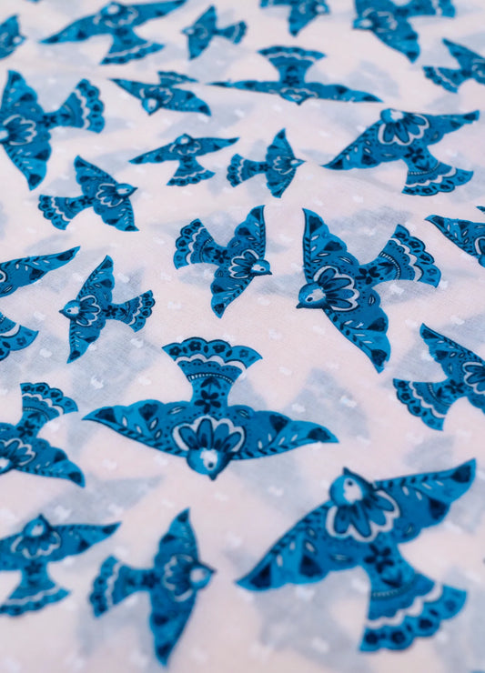 Watercolour Birds Cotton Infinity Scarf